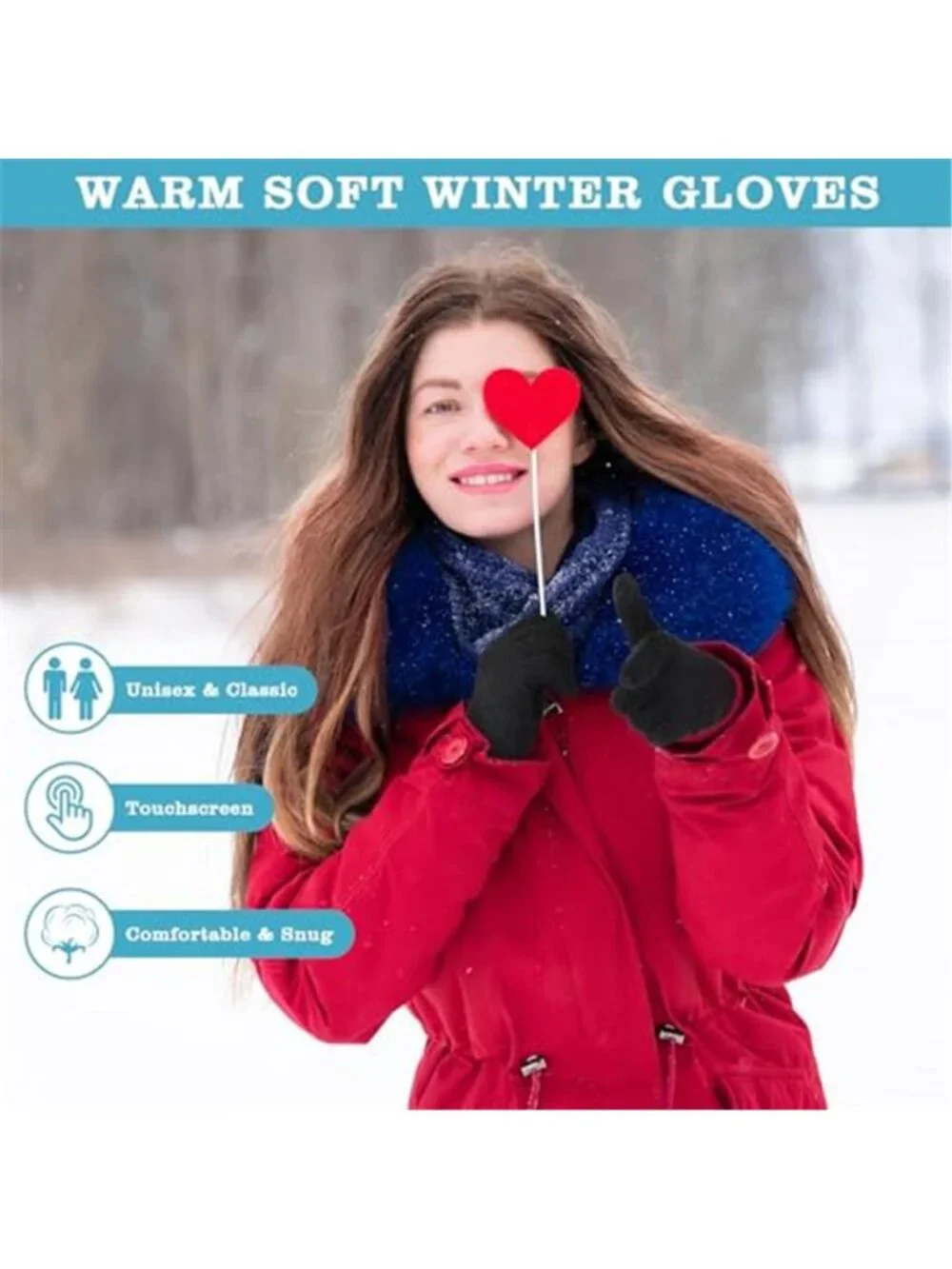 Womens Winter Gloves Touchscreen Knit Warm Stretch Soft Cold Weather Gloves